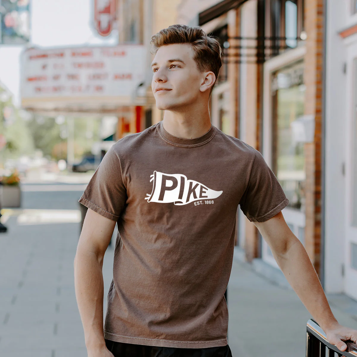 PIKE Brown Pennant Short Sleeve Tee - Image 2