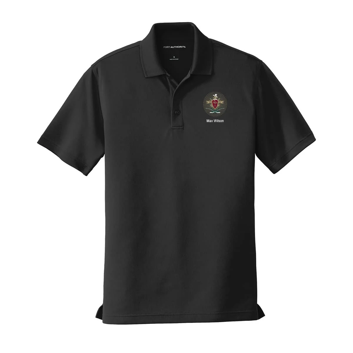 Personalized Pike Crest Black Performance Polo