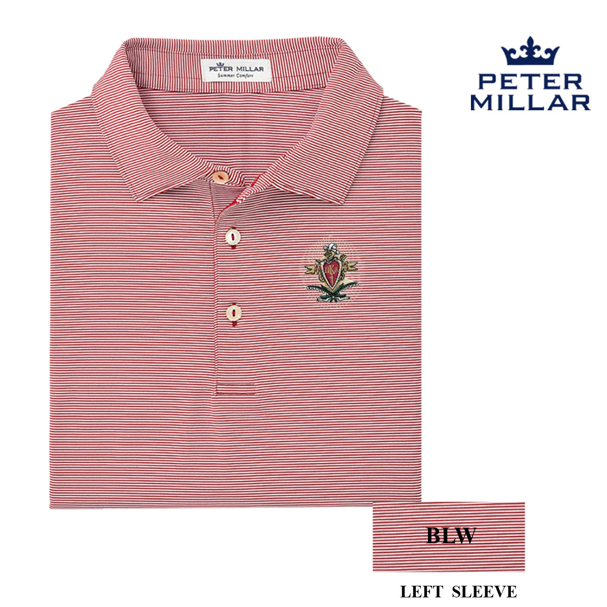 Pike Personalized Peter Millar Jubilee Stripe Stretch Jersey Polo with Crest - Image 6