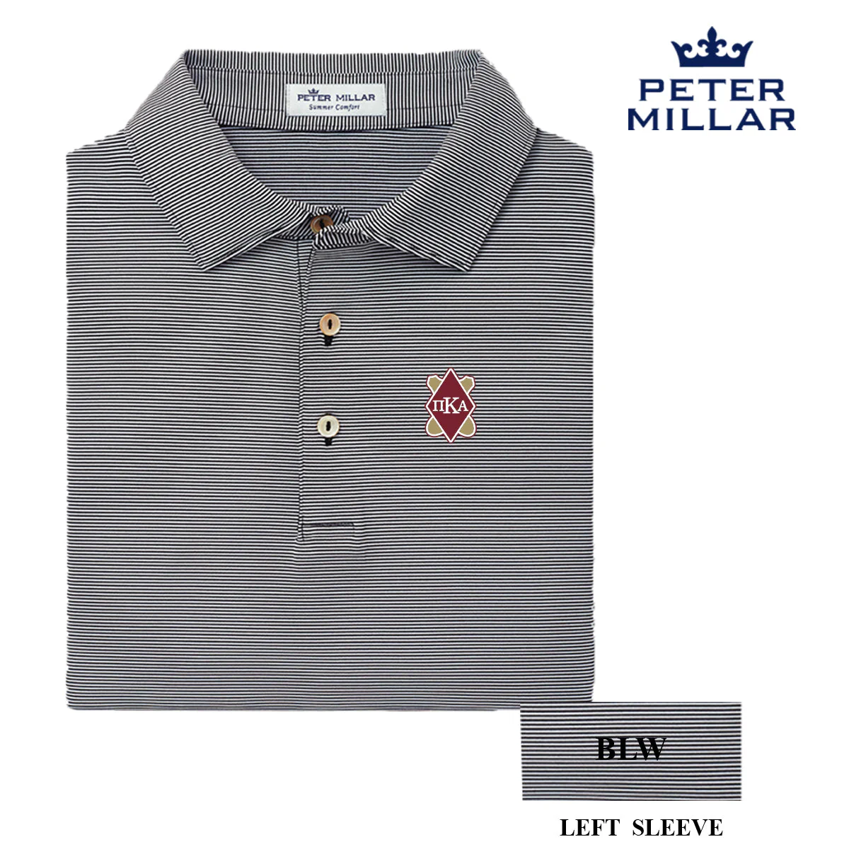Pike Personalized Peter Millar Jubilee Stripe Stretch Jersey Polo with Shield - Image 4