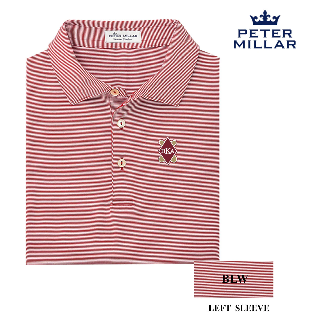 Pike Personalized Peter Millar Jubilee Stripe Stretch Jersey Polo with Shield - Image 6