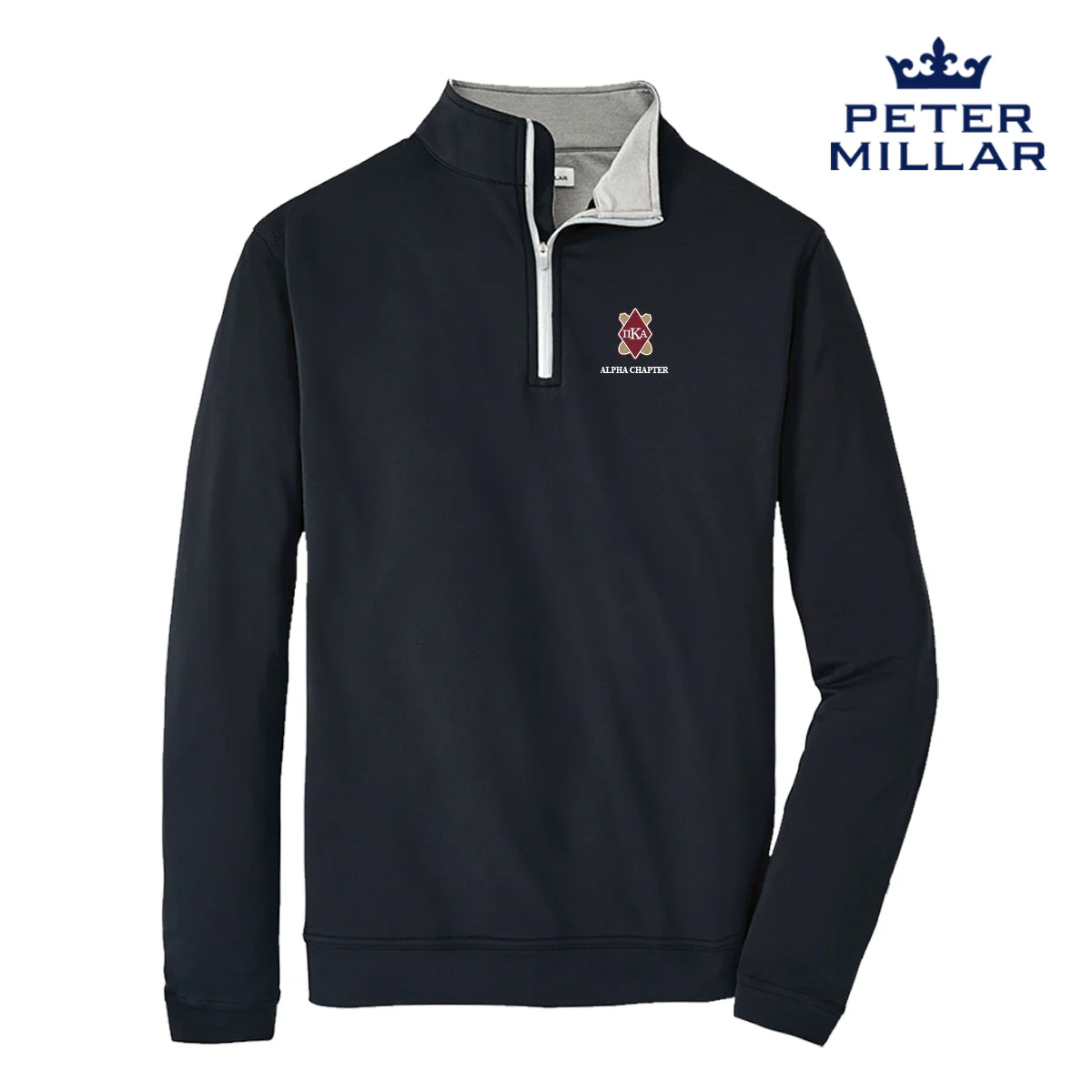 Pike Personalized Peter Millar Perth Stretch Quarter Zip With Shield - Image 4